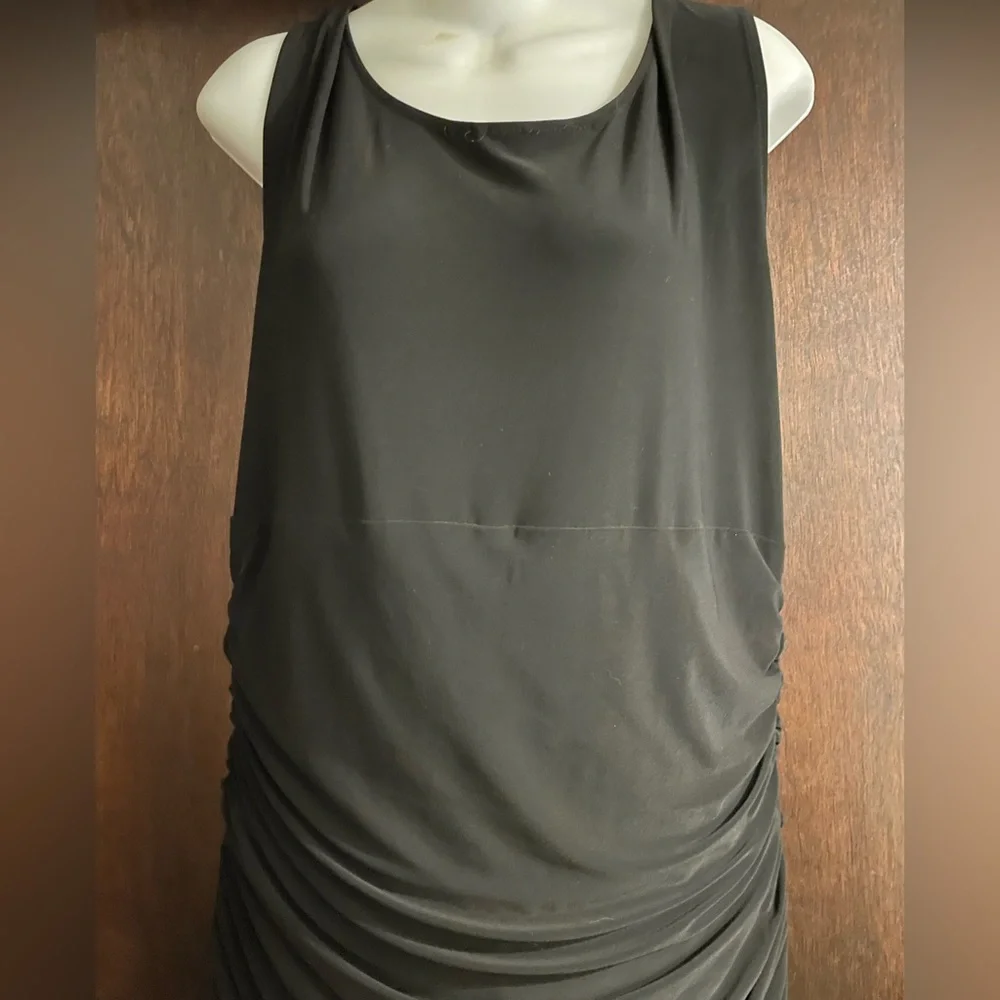 Norma Kamali Brand Women's XL Black Shirred Waist Jumpsuit Wide Leg Pant - Picture 9 of 11